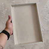 سینی ساده بدلیجات رنگ کرم (20*30)