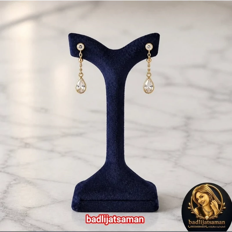 پایه گوشواره نخلی رنگ سرمه ای تیره