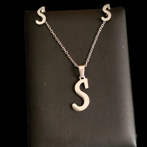 نیم ست حروف S نقره ای