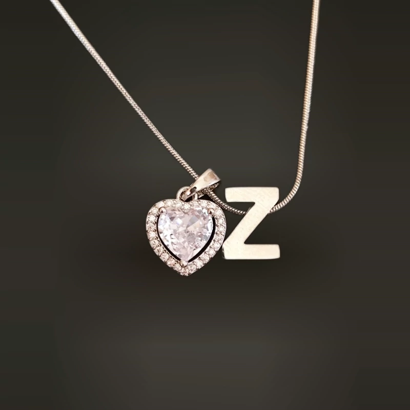 گردنبند حرف z رنگ سفید