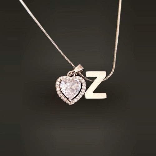 گردنبند حرف z رنگ سفید