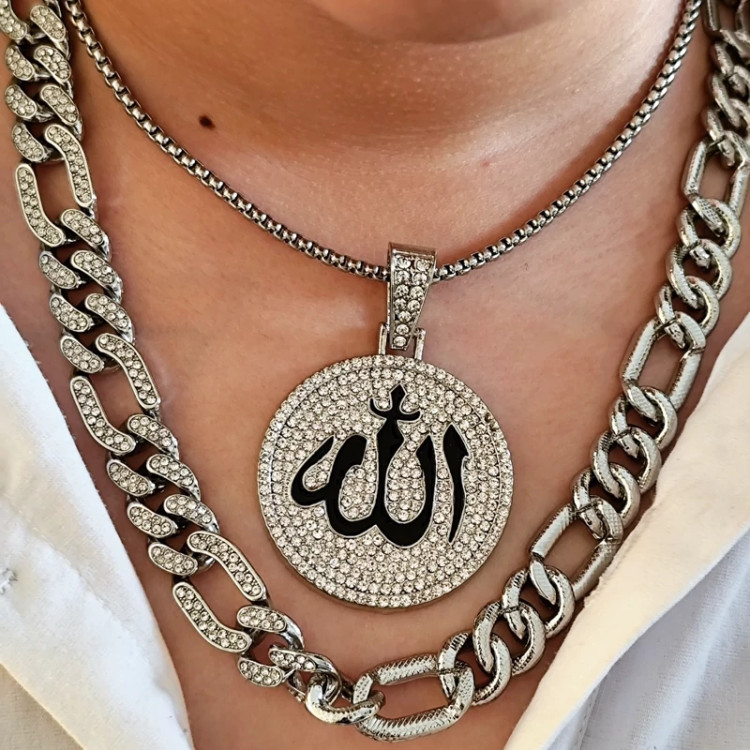 گردنبند الله دولاین فول نگین