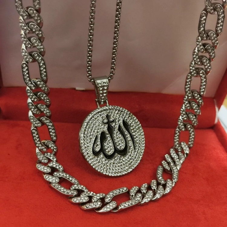 گردنبند الله دولاین فول نگین