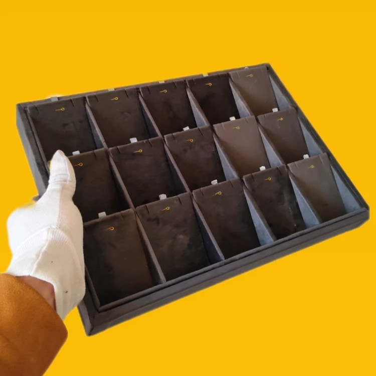 استند بدلیجات نیم ستی رنگ طوسی تیره