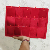 استند نیم ست بدلیجات و جواهرات 15 خانه رنگ قرمز