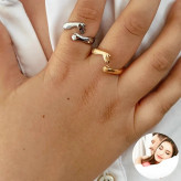 انگشتر و حلقه آغوش طلایی و نقره ای