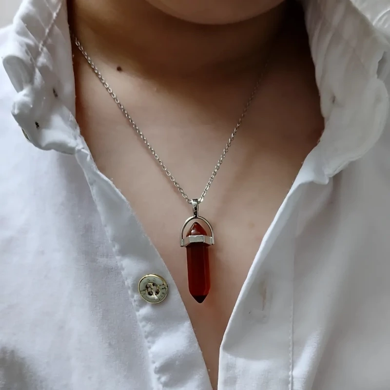 گردنبند منشوری رنگ نوشابه ای