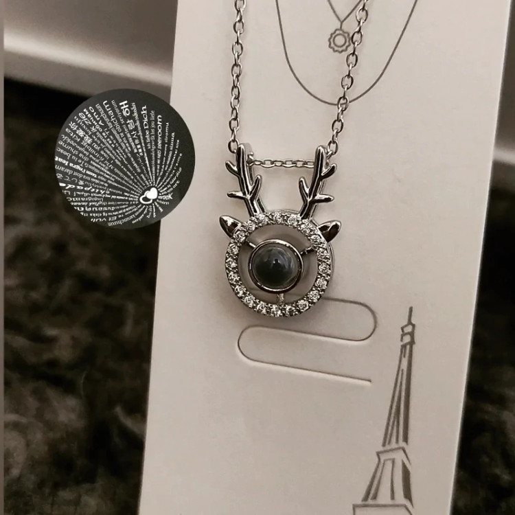 گردنبند دوستت دارم نقره ای