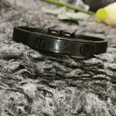 دستبند چرمی برند armani