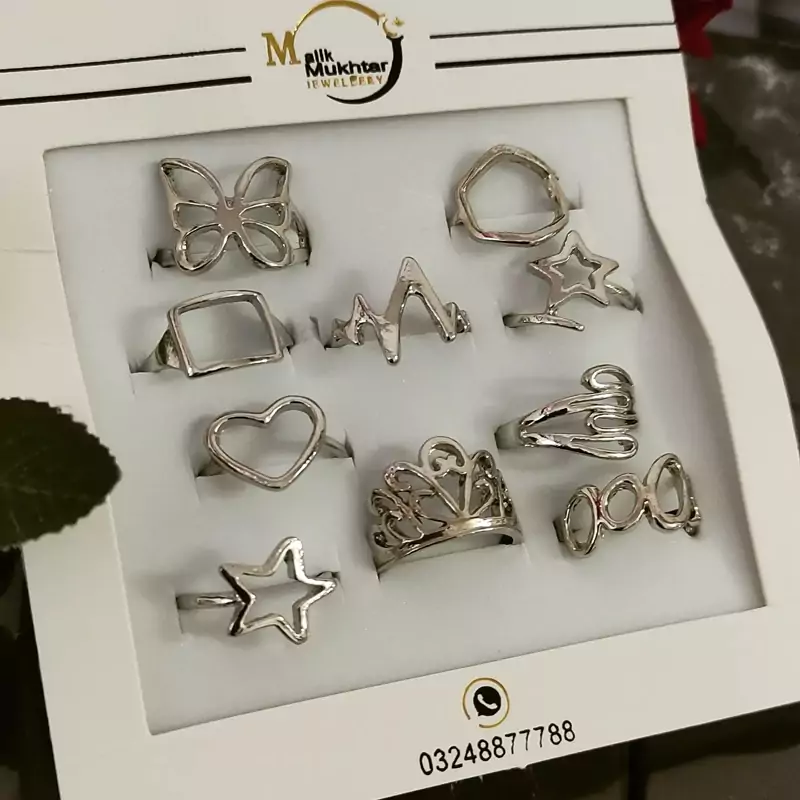 پک  حلقه ده عددی نقره ای