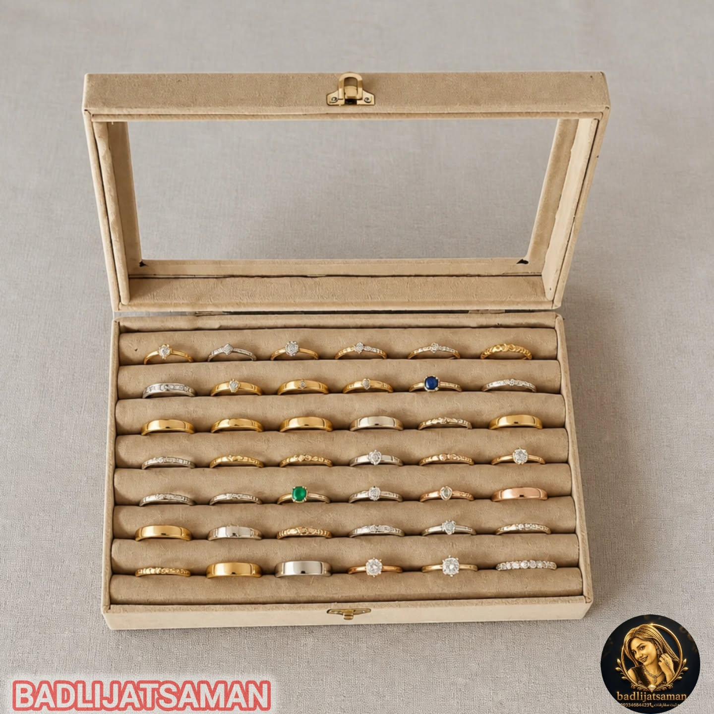استند انگشتر درب دار رنگ کرم تیره (20*30)