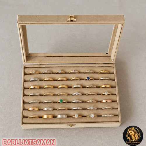استند انگشتر درب دار رنگ کرم تیره (20*30)