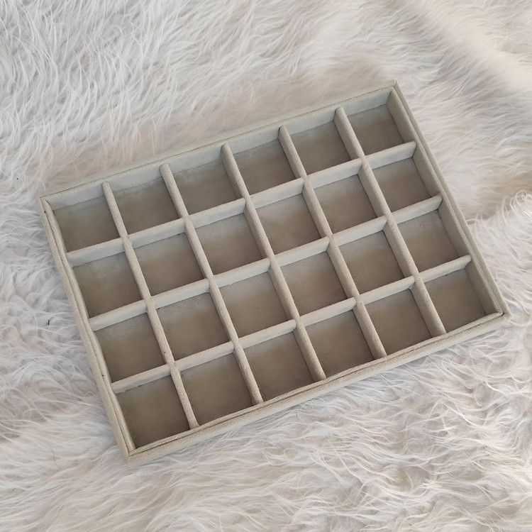استند و نظم دهنده 24 خانه مخمل رنگ طوسی روشن