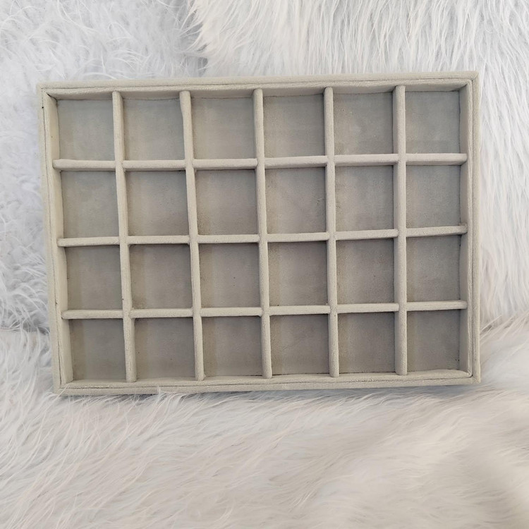 استند و نظم دهنده 24 خانه مخمل رنگ طوسی روشن