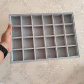 استند و نظم دهنده 24 خانه مخمل رنگ طوسی روشن