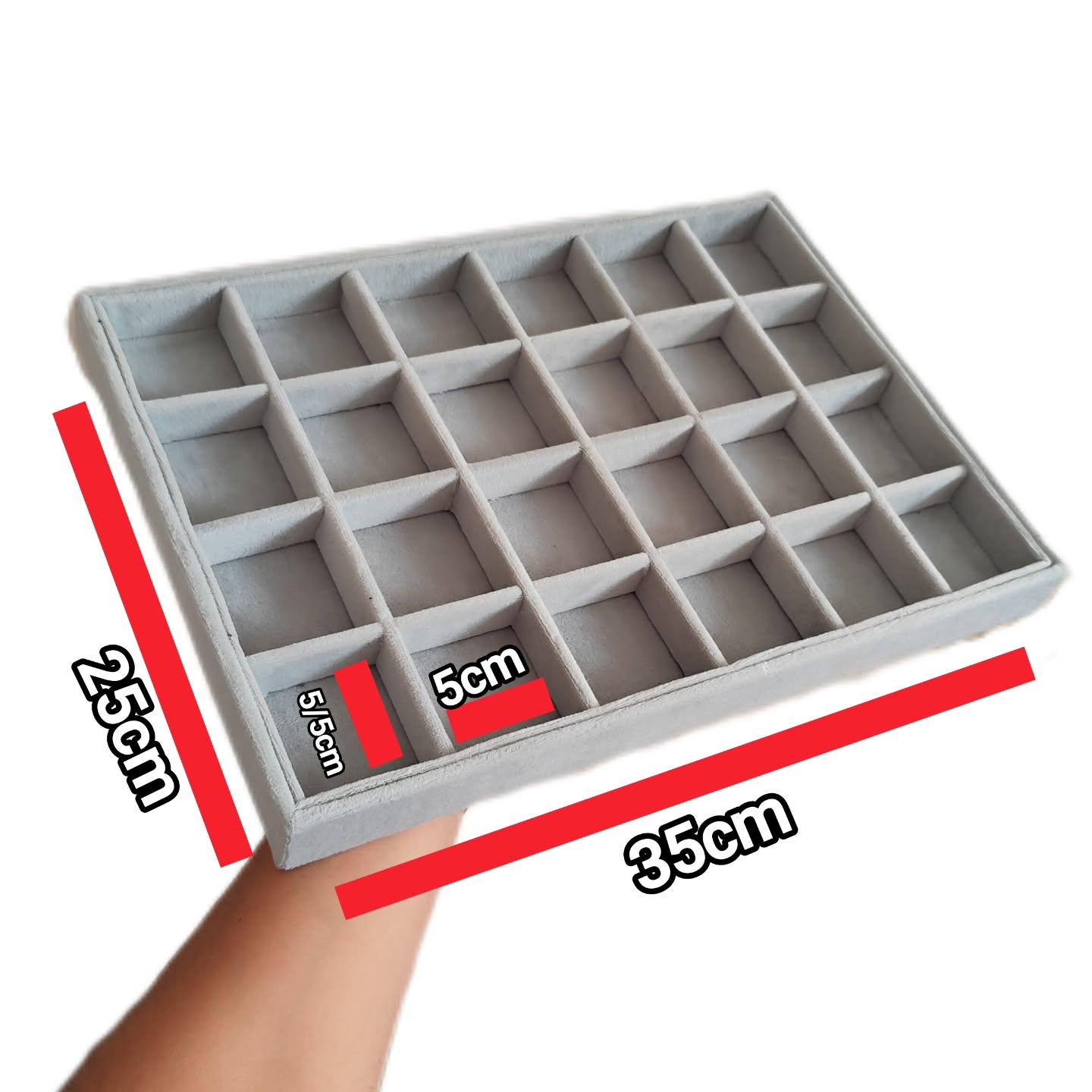 استند و نظم دهنده 24 خانه مخمل رنگ طوسی روشن