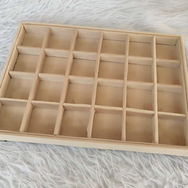 استند و سینی نظم دهنده 24 خانه مخمل رنگ کرم تیره