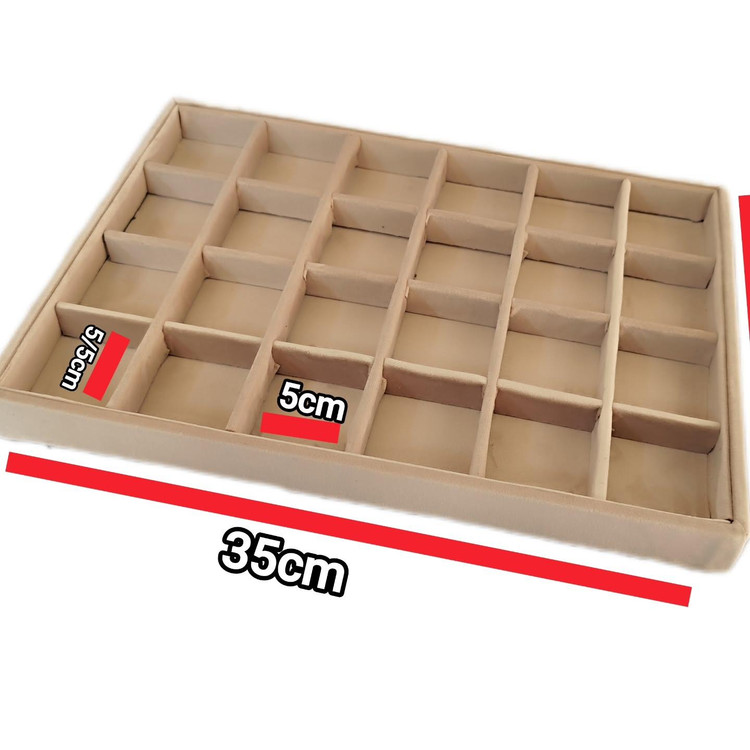 استند و سینی نظم دهنده 24 خانه مخمل رنگ کرم تیره