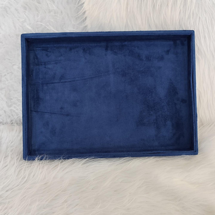 سینی ساده جواهرات مخمل رنگ سرمه ای 25*35