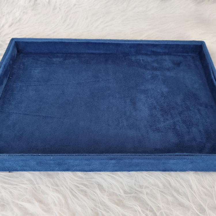 سینی ساده جواهرات مخمل رنگ سرمه ای 25*35