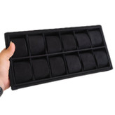 استند و نظم دهنده ساعت فول مخمل مشکی 12 خونه