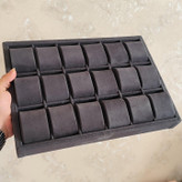 استند و نظم دهنده ساعت فول مخمل طوسی تیره 18 خانه