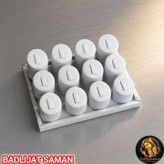 استند انگشتر 12 گیره چرم سفید
