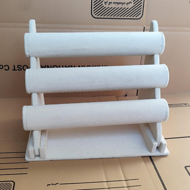 استند النگو رومیزی سه طبقه رنگ کرم استخونی